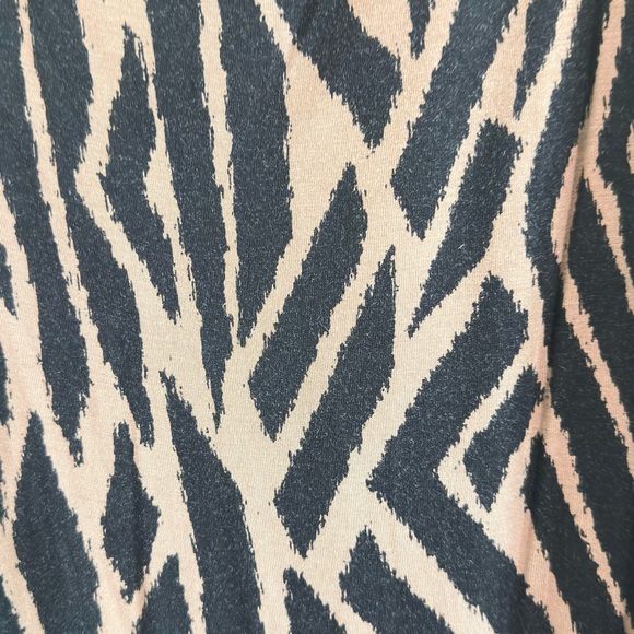 Tart Striped Womens Long Sleeve Casual Shift Dress Black Tan Size M - Picture 2 of 6